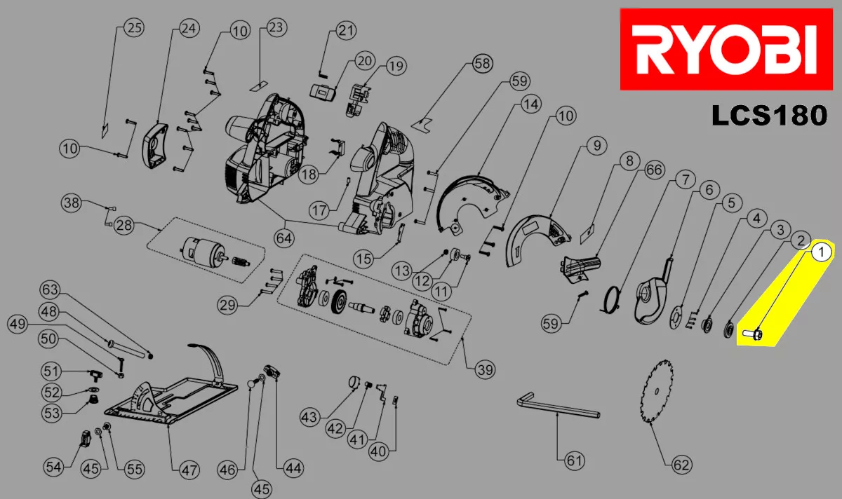 vis fixation lame réf. 5131011372 Ryobi